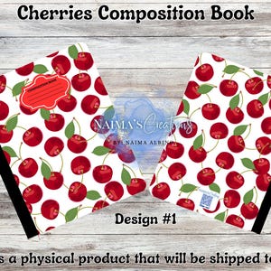 Cherry Composition Notebook | Back To School | School Supplies | Books | Cover | Template | Teacher | Gifts | Writing