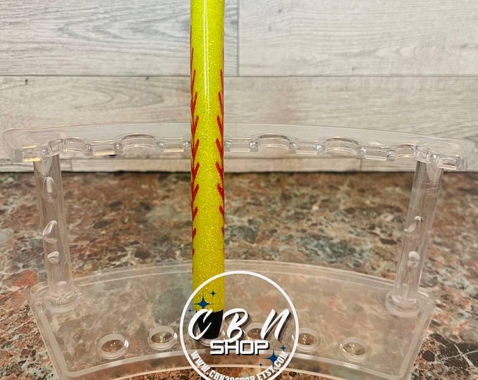 Refillable Softball & Baseball Glitter Epoxy Gel Pen