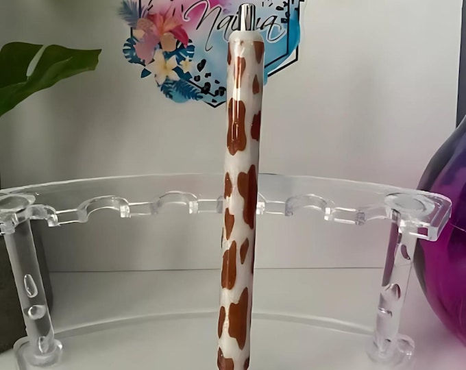Refillable Cow Print Glitter Epoxy Gel Pen