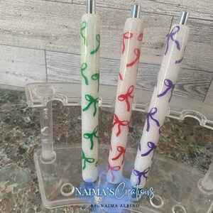 Refillable Bows Glitter Epoxy Gel Pen