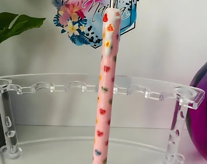 Refillable Conversation Hearts Glitter Epoxy Pen