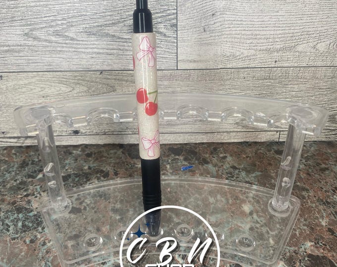 Bows & Cherries Glitter Z-Grip Ballpoint Pen