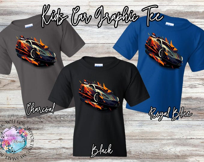 Youth Kids Car Graphic T-Shirt