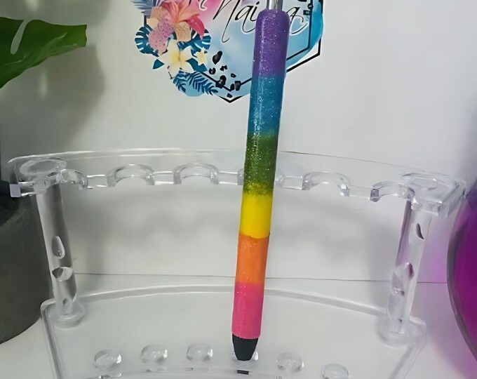 Refillable Rainbow Glitter Epoxy Gel Pen