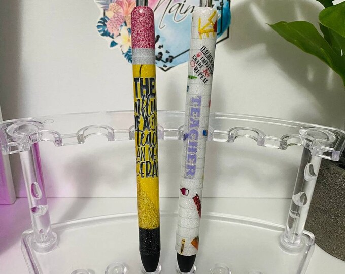 Refillable Teacher Appreciation Glitter Epoxy Gel Pen