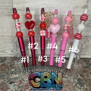 Valentine’s Day Beaded Pens | | Ballpoint Pens | Office Supplies | Silicone Beads | Gifts | School Supplies | Writing Supplies | Pen Wraps