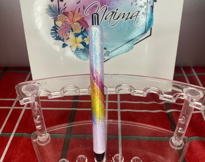 Refillable Rainbow Burst Glitter Epoxy Gel Pen