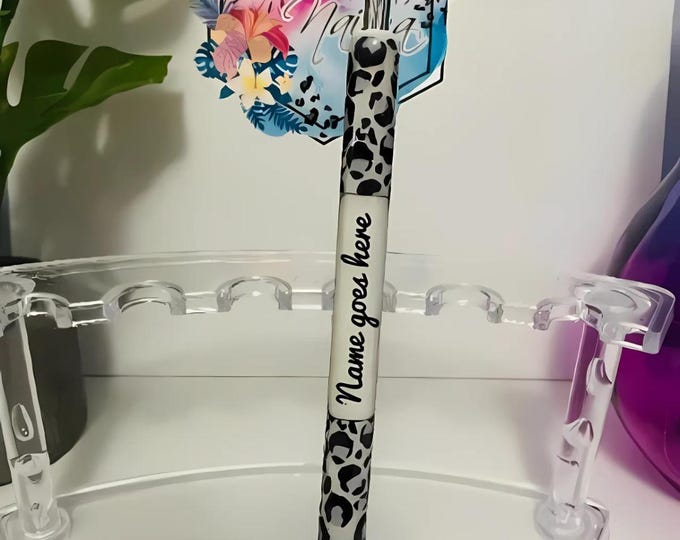 Refillable Snow Leopard Glitter Epoxy Gel Pen