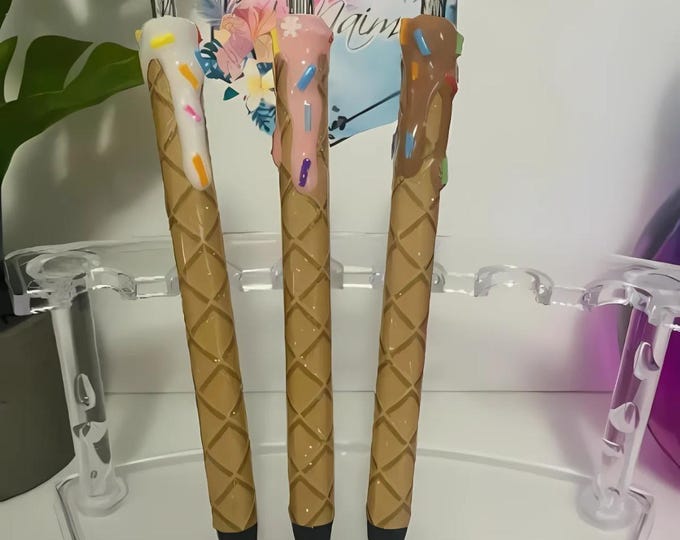 Refillable Ice Cream Waffle Cone Epoxy Pen
