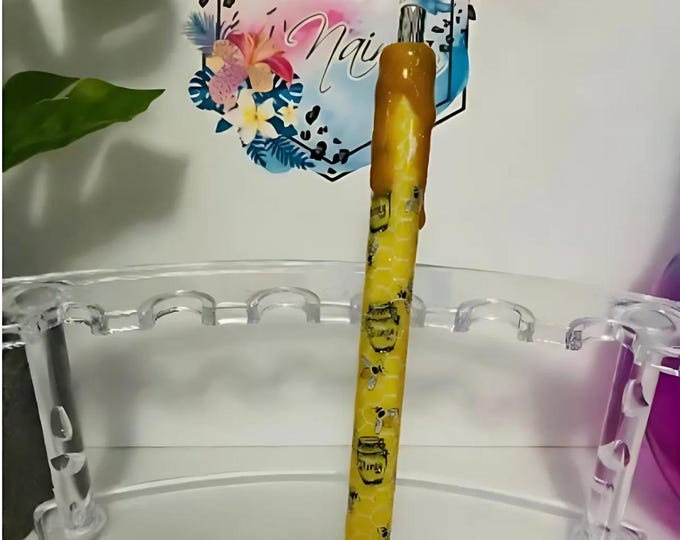 Refillable Honey Bee Glitter Gel Pen w/ Honey Drip