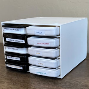Ink Pad Storage Cube for StazOn, Hero Arts, Simon Says Stamp, Concord & 9th, and Gina K. sized Ink Pads |  Mix and Match Craft Organization