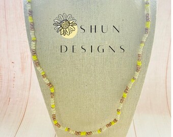 Oshun Eleke Orisha Santeria Bead Necklace// Yoruba Protection//Collar de Oshun Orisha Santeria// Protección Yoruba// Eleke
