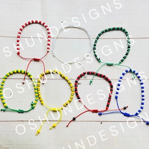 Pulseras Orisha Santeria Eleke ajustables, Shango, Obatalam Ogun, Orula, Oshun, Elegua, Yemaya, Pulseras de Protección Eleke, Pulseras Eleke