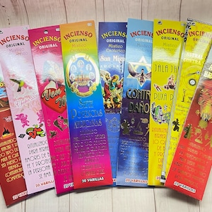 Limpia/Chupa Rosa/Ven a Mi/ siete potencias/ San Miguel/Contra Dano/Dinero/Brujeria// Money/ Come to me/ Cleansing/Remove witchcraft Incense