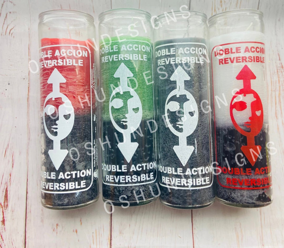 HEX BREAKER 4 Inch Reversal Spell Candle. Red Black Pillar