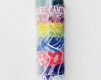 Open Roads 7 color candle, Road Opener, Prosperity & Success, Abre camino vella 7 colores, Prosperidad y Exito