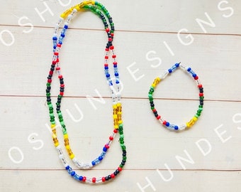 7 Orisha African Power Necklace & Bracelet// 7 Potencias Santeria// 7 Poderes Pulseras y Collar Orisha// Santeria Orisha