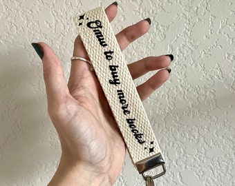 Book wristlet/lanyard heart key loop