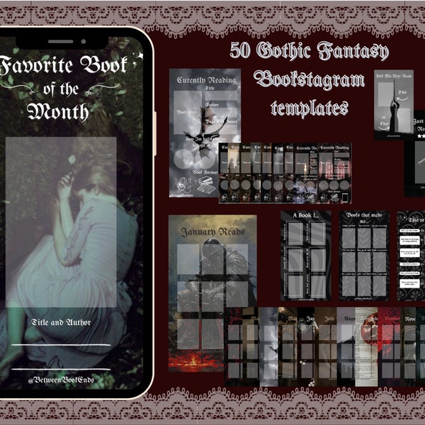 50 Gothic Bookish Bookstagram story templates