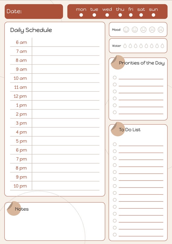Digital To-do List, Weekly and Daily Planner A4 Downloadable PDF Calendar  Template goodnotes Compatible monday Start - Etsy
