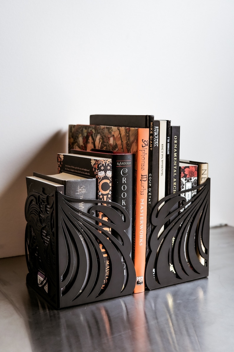 Steel Art Nouveau Bookends Double Sided Etsy Australia