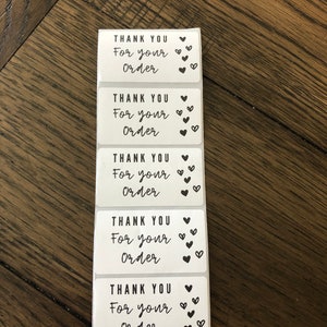 Thank You For Your Order Packaging Stickers