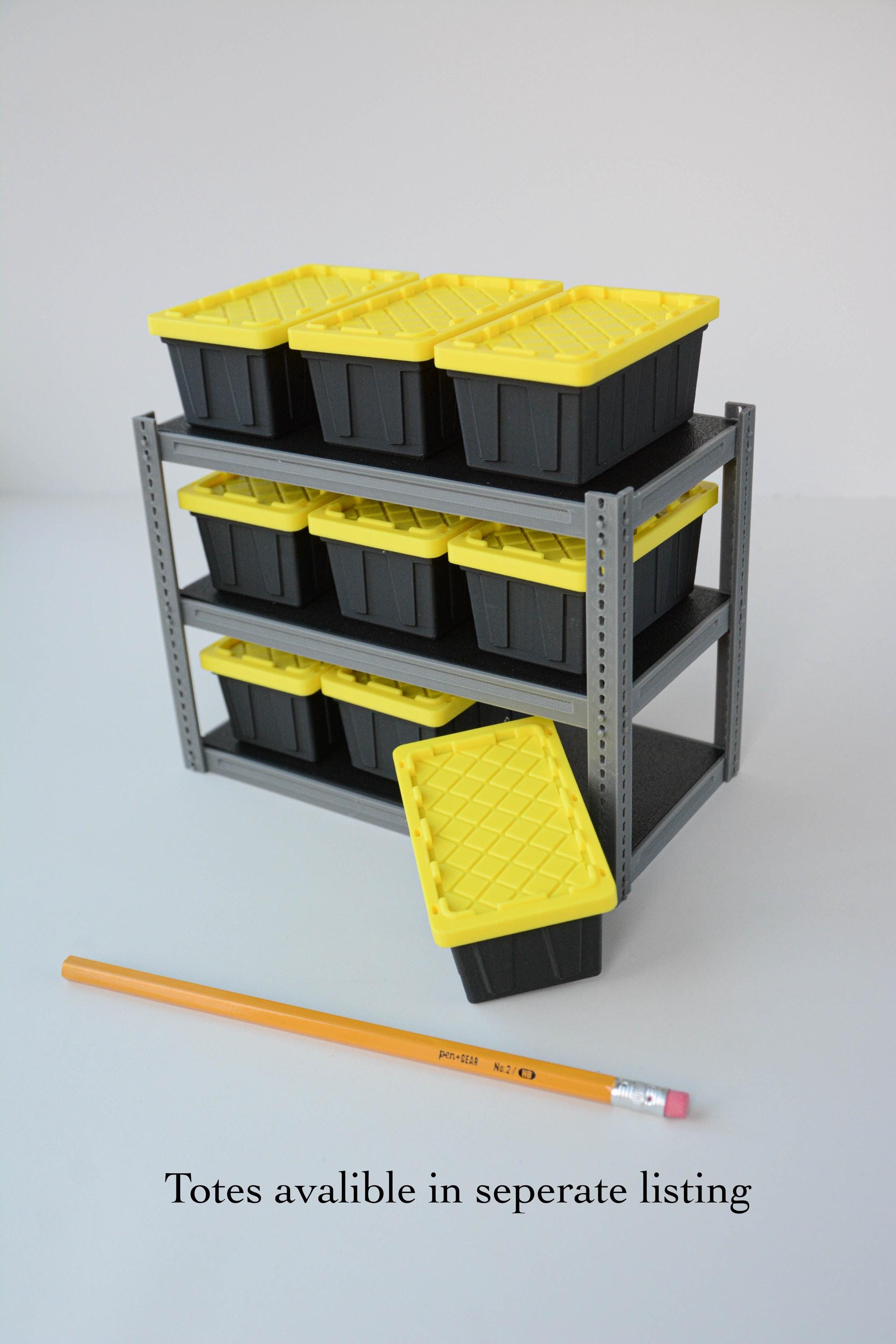 3D Printed Mini Storage Rack | Garage Shelf Replica, Holds 9 Mini Totes ...