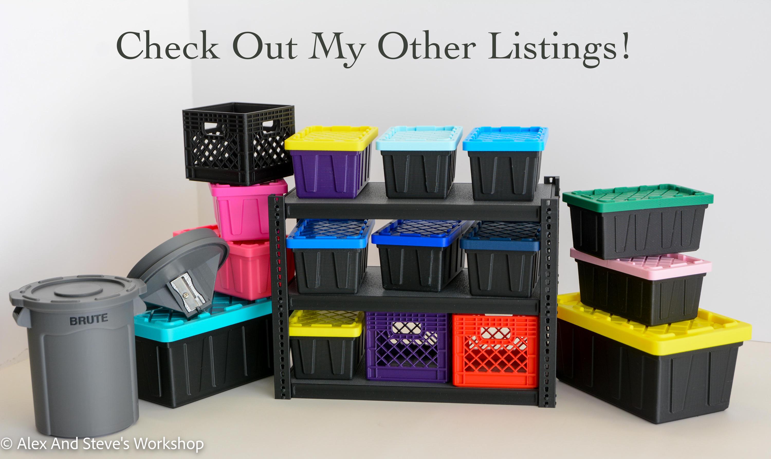3D Printed Mini Storage Rack | Garage Shelf Replica, Holds 9 Mini Totes ...