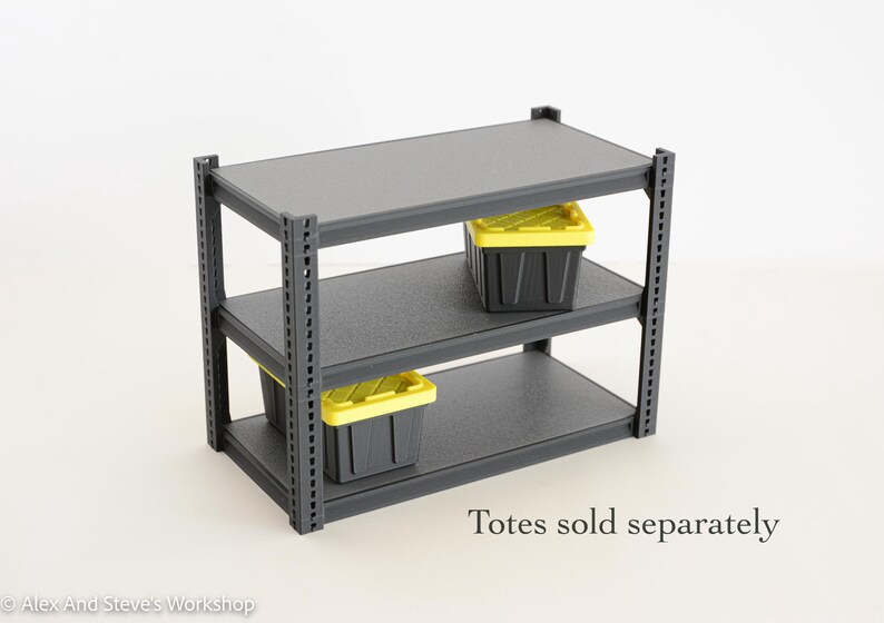 3D Printed Mini Storage Rack | Garage Shelf Replica, Holds 9 Mini Totes ...