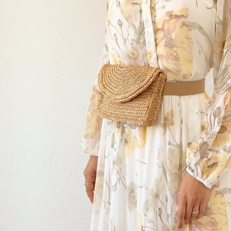 Straw Waist Bag Model / Waist Bag Trend Model / Beach Bag Etsy