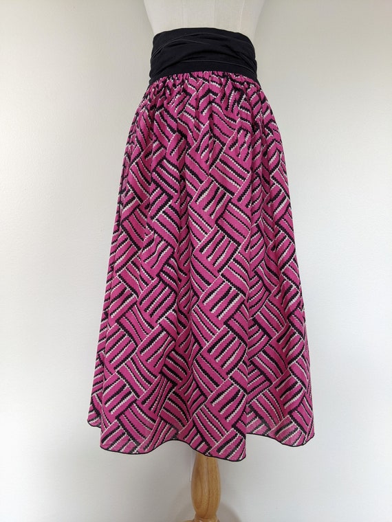 Pink 80s wrap skirt by Jeanne Marc, Waist 30-36 i… - image 6