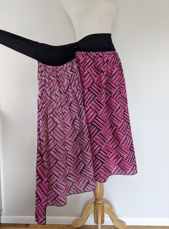 Pink 80s wrap skirt by Jeanne Marc, Waist 30-36 i… - image 7