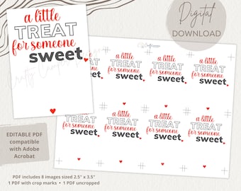 Valentine Gift Tag | Digital Gift Tag Valentine's Day | Valentine Digital Download | Valentine Treat Bag Tag | Printable Valentine Gift Tag