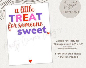 Valentine Gift Tag | Digital Gift Tag Valentine's Day | Valentine Digital Download | Valentine Treat Bag Tag | Printable Valentine Gift Tag