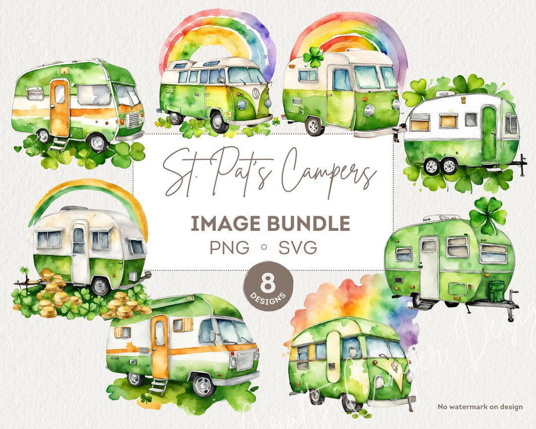 St Pats Camper PNG Bundle | Spring Camper Bundle | Green Camper Clip ...