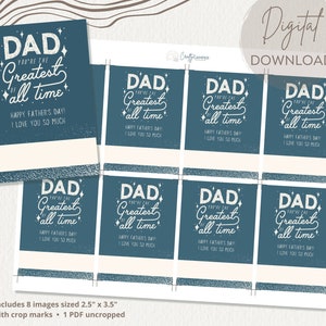 Father&#39;s Day Gift Tag | Greatest Dad Printable | Father Gift Tag | Favor Bag Tag | Printable Gift Tag