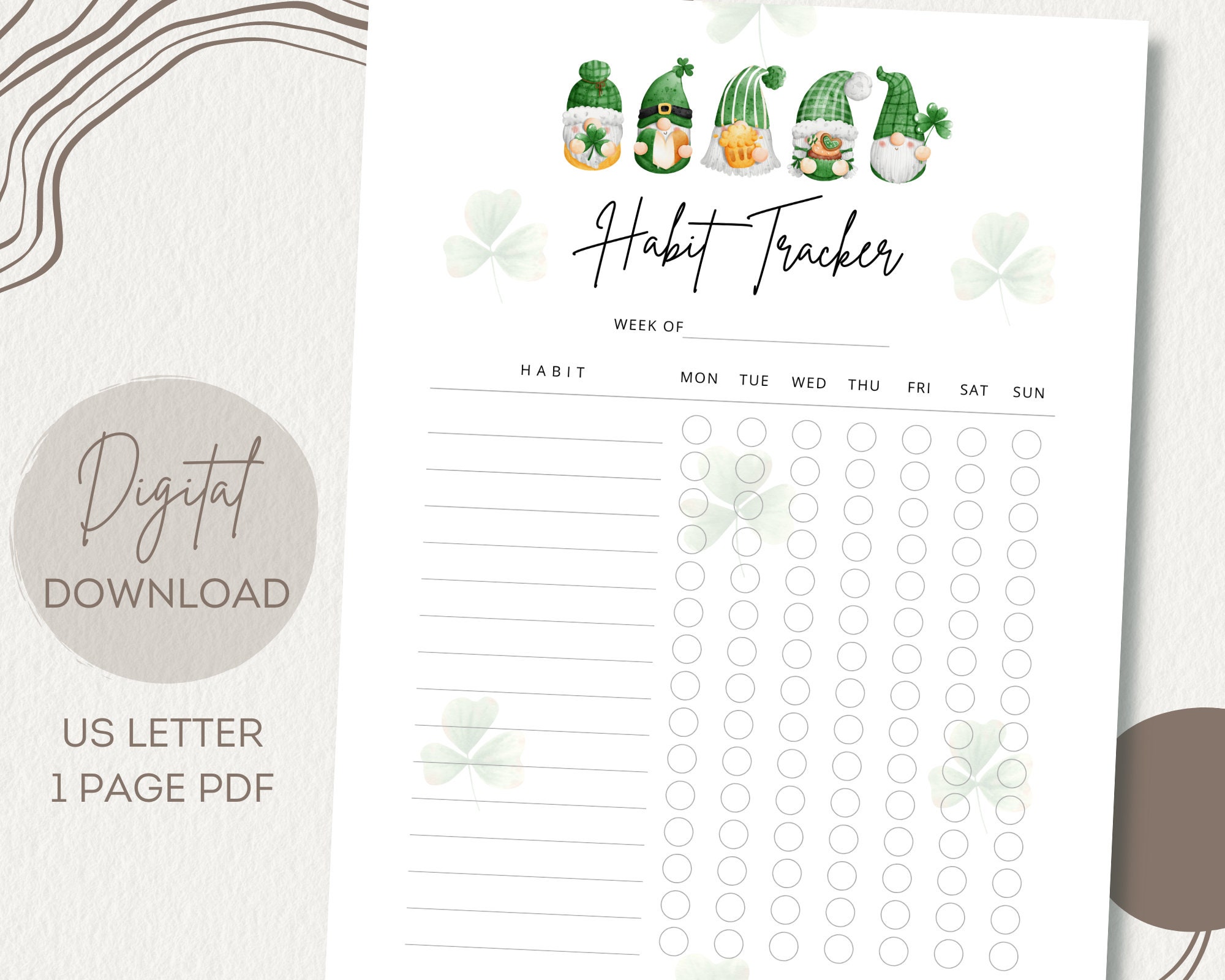 Weekly Habit Tracker | March Habit Tracker | Printable Habit Planner ...