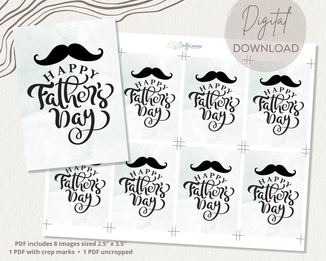 Father's Day Gift Tag | Greatest Dad Printable | Mustache Father Gift ...
