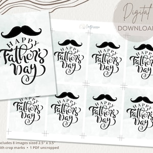 Father&#39;s Day Gift Tag | Greatest Dad Printable | Mustache Father Gift Tag | Favor Bag Tag | Printable Gift Tag