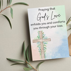 Etiqueta para presente de simpatia | Etiqueta para presente de simpatia para impressão | Etiqueta para presente de condolências | Etiqueta para bolsa para impressão de simpatia religiosa | Presente de simpatia digital do amor de Deus