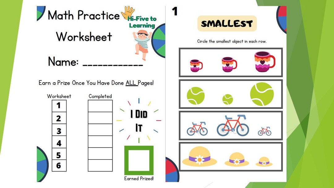 Math Worksheet Printable Preschool - Etsy