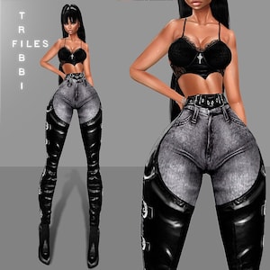 IMVU Undone Outfit // Sis3D Top & Jeans Mesh/ Bibirasta Boot Mesh