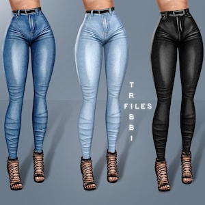 IMVU High-Waist Crimson Jeans // Sweetener Mesh