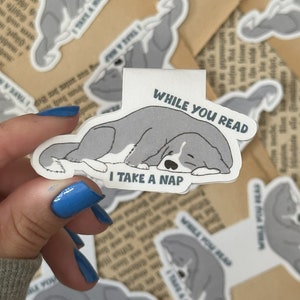 Sleepy Dog Magnetic Bookmark - Cute Bookish Gift for Dog Lovers - Cozy Reading Accessory - Planner Bookmark - Gift Under 10