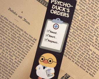Bruised Purple Duck Doctor Bookmark – Dark Moody Reader Bookmark