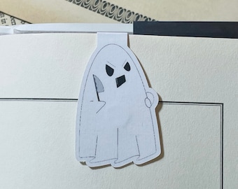 Marcapáginas magnético de fantasma con cuchillo - Regalo espeluznante de Halloween