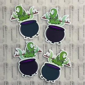 Adesivo Drago Stregonesco - Adesivo Fantasy in Vinile Opaco - Regalo Carino per i Libreschi - Estetica Strega Accogliente - Regalo per Meno di 5 Anni