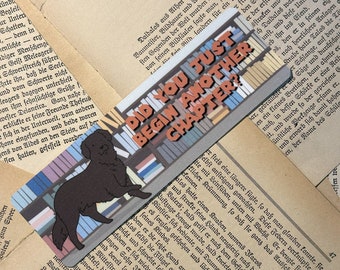 Brown Dog Bookmark | "One More Chapter" Laminated Reader Gift