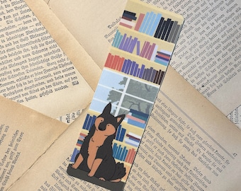 Shepard Dog Bookmark | Book Lover, Cozy Reading, Curious Reader