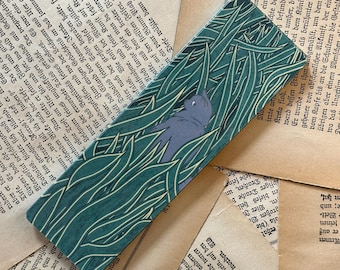 Gray Cat Laminated Bookmark | Book Lover Gift